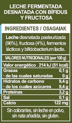 Leche Polvo Desnatada Con Bifidus y Calcio